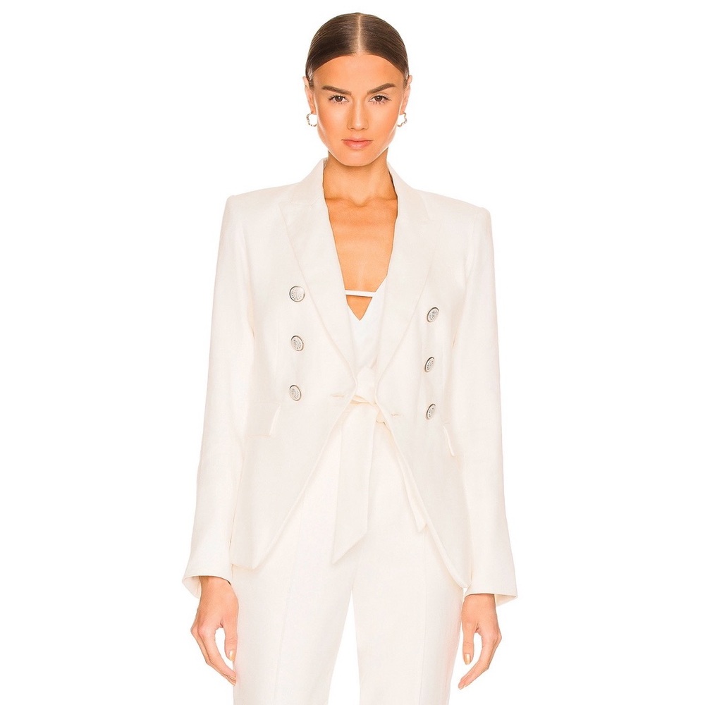 Veronica Beard Miller Dickey Jacket Double Breasted Blazer‎ in White